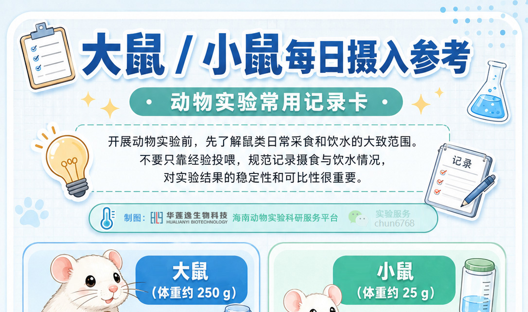干货 | 大鼠小鼠每日摄入参考